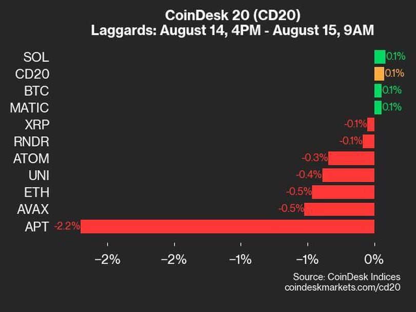 CoinDesk 20 Performance Update: LTC and ICP Take the Lead as Index Inches Higher